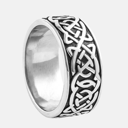 Square Viking Totem Stainless Steel Men's Ring