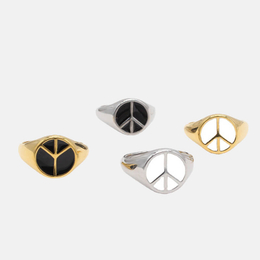 Peace Symbols Stainless Steel Ring