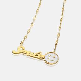 Smile Letters Stainless Steel Necklace