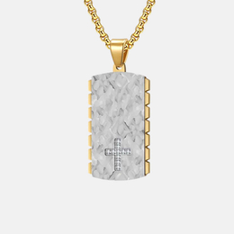 Square Gear Cross Pattern Stainless Steel Pendant