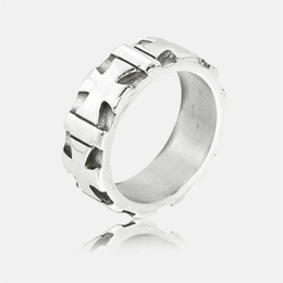 Multiple Cross Stainless Steel Wide Face Ring