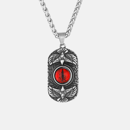 Vintage Double Eagle Devil's Eye Stainless Steel Pendant