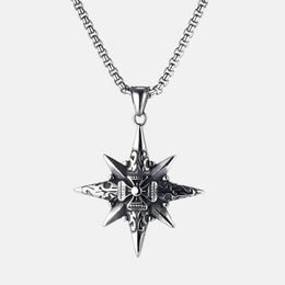 North Star Cross Stainless Steel Pendant