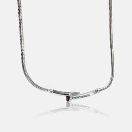 Simple Silver Line Stainless Steel Nails Necklace