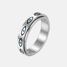 Watching You Stainless Steel Spinner Eye Ring