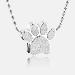 Animal Paw Print Stainless Steel Urn Necklace