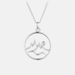 Minimalist Mountain 925 Sterling Silver Necklace