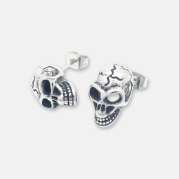 Punk Skull Head Stainless Steel Earrings