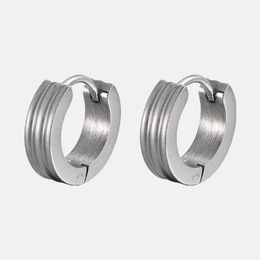 Fashion Groove Design Stainless Steel Hoop Earrings