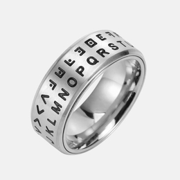 Anello Spinner in acciaio inossidabile con lettera