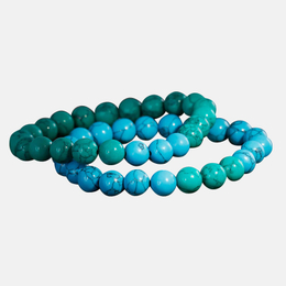 Turquoise Round Bead Men's Bracelet