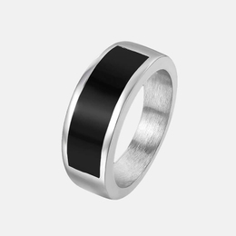 Black Epoxy Stainless Steel Ring