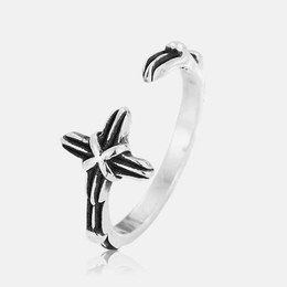 Vintage Cross Sterling Silver Open Ring