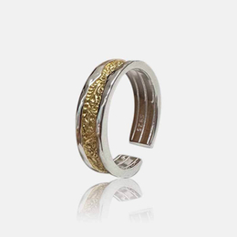 Vintage Tang Grass Pattern Clashing Sterling Silver Ring