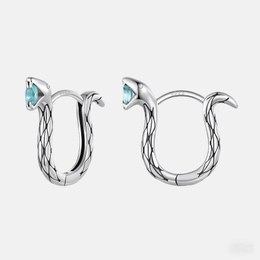 Simple Snakebite Zircon Sterling Silver Earrings