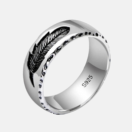 Feather Mark Sterling Silver Ring