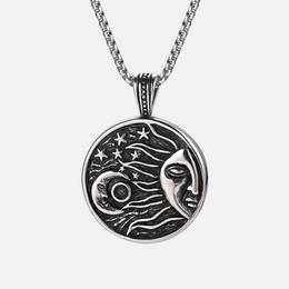 Moon Sun Star Stainless Steel Pendant