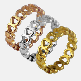 Hollow Heart Shaped Stainless Steel Ring