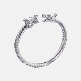 Punk Dragon Head Stainless Steel Open Cuff Bracelet