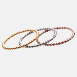 Minimalist Stainless Steel Spiral Twist Ring