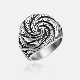 Retro Lollipop Pattern Stainless Steel Ring