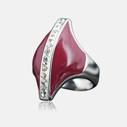 Irregular Diamond Set Stainless Steel Ring