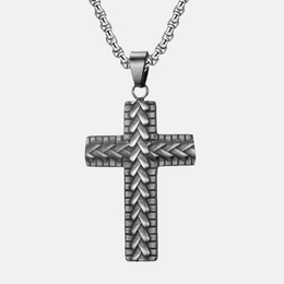 Braided Cross Stainless Steel Pendant
