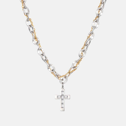 Wrap Chain Stainless Steel Cross Necklace