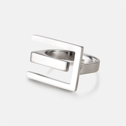Simple Geometric Stainless Steel Open Ring