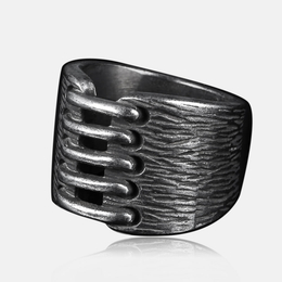 Wide Stainless Steel Men's Ring Band