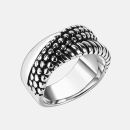 Simple Round Spots Stainless Steel Ring