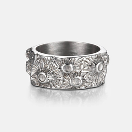 Moon Crater Stainless Steel Ring