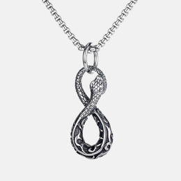 Gothic 8-Shaped Snake Stainless Steel Pendant