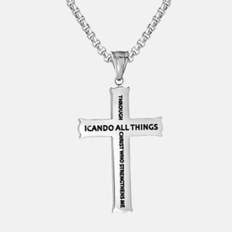 Bible Cross Stainless Steel Pendant