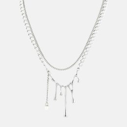 Collana a strati geometrica minimalista