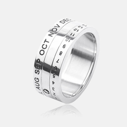 Creative Calendar Stainless Steel Spinner Ring