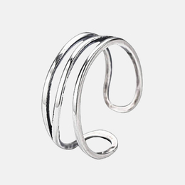 Geometric Hollow Sterling Silver Minimalism Ring