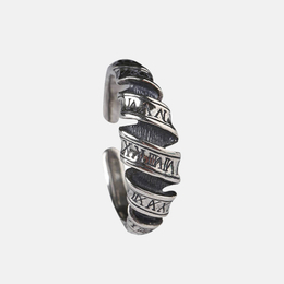 Twist Roman Numerals Sterling Silver Open Ring