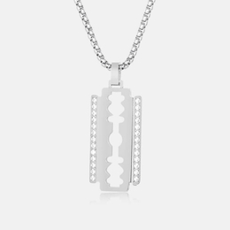 Punk Diamond Blade Stainless Steel Necklace