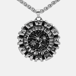 Norse Runes Tree of Life Stainless Steel Pendant