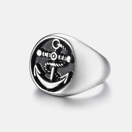 Classic Anchor Stainless Steel Men's Ring