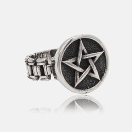 Vintage Pentagram Stainless Steel Ring