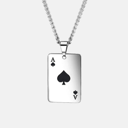 Playing Cards Heart Ace Stainless Steel Pendant