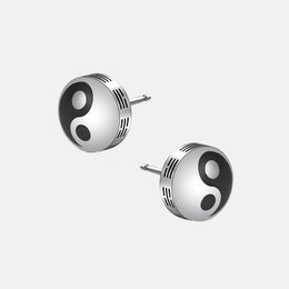 Retro Tai Chi Yin Yang Fish Stainless Steel Earrings