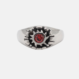 Vintage Sun Gemstone-Inlaid Stainless Steel Ring