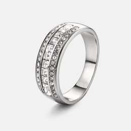 Stylish Stainless Steel Engagement Ring