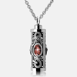 Twelve Colors Birthstone Urn Stainless Steel Necklace