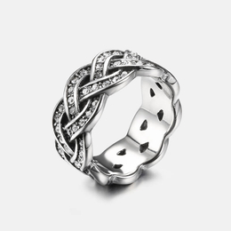 Winding Hollow Stainless Steel CZ Ring