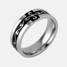 Auspicious Cloud Pattern Stainless Steel Ring