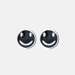 Smiley Face Sterling Silver Earrings